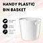 MantraRaj 6 Litre Plastic Handy Plastic Bin Basket Waste Paper Bin Trash Can Lightweight Rubbish Bin (White)