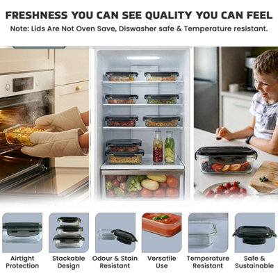 MantraRaj 620ml Airtight Glass Food Storage Container BPA-Free With ...