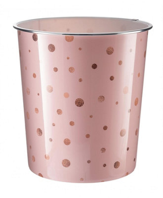 MantraRaj 7.7 Litre Plastic Waste Paper Basket Bin Round Open Trash Can Lightweight Recycling Rubbish Bin (Pink)