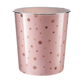 MantraRaj 7.7 Litre Plastic Waste Paper Basket Bin Round Open Trash Can Lightweight Recycling Rubbish Bin (Pink)