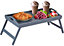 Mantraraj Bamboo Bed Tray Table with Foldable Legs And Handles Breakfast Tray Multipurpose Use (Grey)