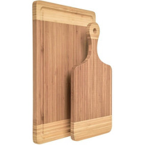 MantraRaj Bamboo Chopping Board and Paddle Pizza Board Large Multi-Purpose Bamboo Cutting Board