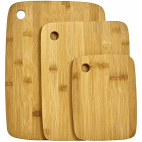 MantraRaj Bamboo Chopping Boards Set of 3 Various Sizes Kitchen Set Cutting Boards Easy-Grip & Hanging Holes