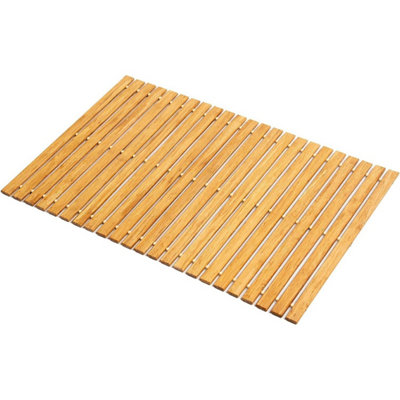 MantraRaj Bamboo Roll Up Bath Duckboard Mat 40X60 cm Non Slip Bathroom