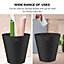 MantraRaj Black Plastic Waste Paper Bin 6L Round Waste Basket Trash Can Lightweight Rubbish Bin Open-Top Design
