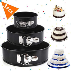 Mantraraj Cake Tin Set Nonstick and Leakproof 3 Pieces Cake Pan/Springform Cake Tin/Cheesecake 3 Tier Wedding Cake Pan Set