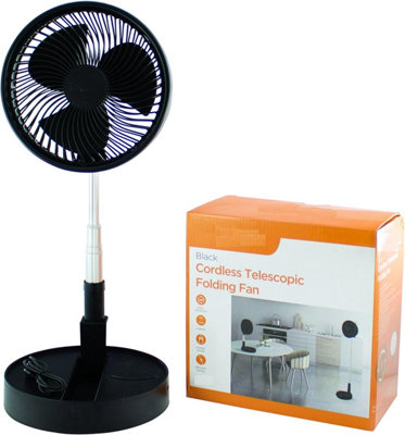 MantraRaj Cordless Telescopic Folding Fan USB Rechargeable Compact