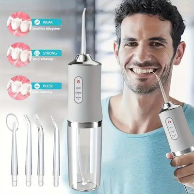 Portable Cordless Water Flosser – 300ml Tank, 5 Modes, IPX7 Waterproof, Great For Travel Or Gifts