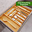 MantraRaj Drawer Organiser Expandable Bamboo Cutlery Tray Kitchen Drawer Dividers 7 to 9 Compartments Wooden Kitchen Organiser