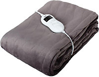 MantraRaj Electric Heated Blanket Throw Over Flannel Blanket Digital Control Soft Warm Fleece Washable Electric Blanket(Dark Grey)