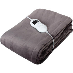 MantraRaj Electric Heated Blanket Throw Over Flannel Blanket Digital Control Soft Warm Fleece Washable Electric Blanket(Dark Grey)