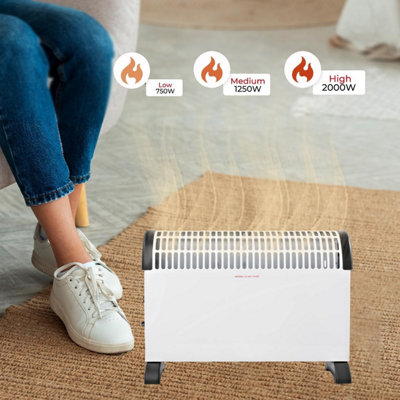 MantraRaj Free Standing Convector Heater 2000W Electric 3 Adjustable Heat Settings 3 Heat Settings  with Adjustable Thermostat