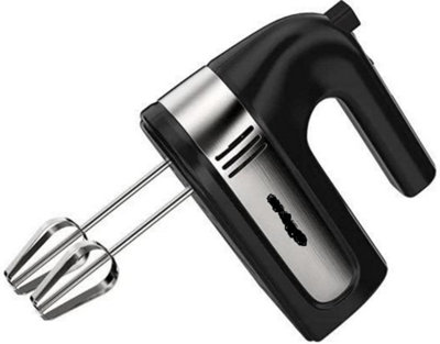 Lightweight Five Speed Electric Handheld Mixer with Stainless Steel Dual Beaters, White