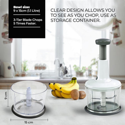 MantraRaj Hand Press Food Chopper Manual Food Processor Lightweight And Portable Blender Grinder Chopper Multipurpose Food