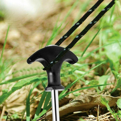 MantraRaj Heavy Duty 10 Pack Spiral Thread Tent Pegs Screw Hooks Ground Stake 20cm Ground Stakes Storm-Proof and Rust Proof