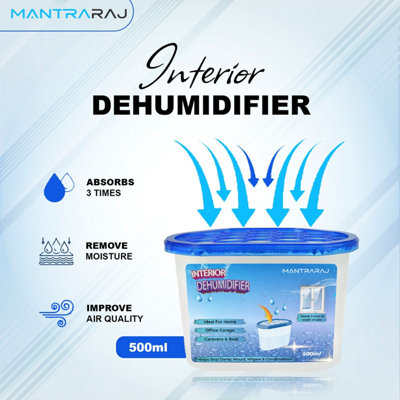 MantraRaj Interior Dehumidifiers 500ml Moisture Absorber Condensation Remover Disposable Dehumidifier Pack of 6