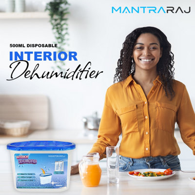 MantraRaj Interior Dehumidifiers 500ml Moisture Absorber Condensation Remover Disposable Dehumidifier Pack of 6