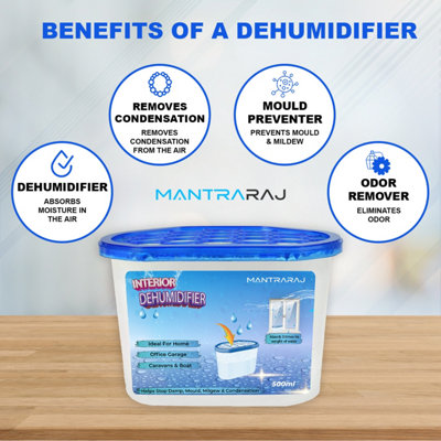 MantraRaj Interior Dehumidifiers 500ml Moisture Absorber Condensation Remover Disposable Dehumidifier Pack of 6