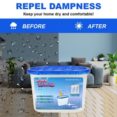 MantraRaj Interior Dehumidifiers 500ml Moisture Absorber Condensation Remover Disposable Dehumidifier Pack of 6