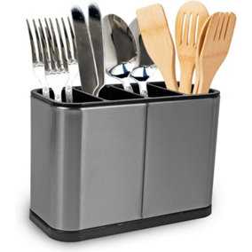 MantraRaj Kitchen Cutlery Holder Stainless Steel Utensil Holder Weighted Base for All Kitchens Countertop Organiser