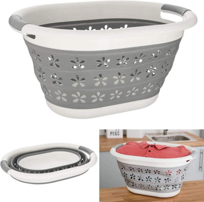 LIVIVO Large Collapsible Laundry Storage Basket, Pop-Up Washing Organiser  Tub - Perfect for Laundry, Bedroom, Storage or Bathroom