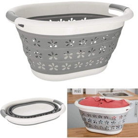 MantraRaj Large Collapsible Laundry Basket Washing Clothes Pop Up Bin Foldable Space Saving Design Multi Purpose Storage Bin