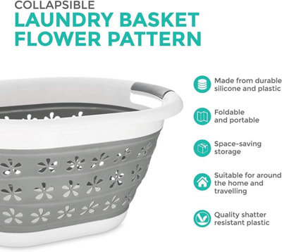 MantraRaj Large Collapsible Laundry Basket Washing Clothes Pop Up Bin Foldable Space Saving Design Multi Purpose Storage Bin