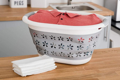 MantraRaj Large Collapsible Laundry Basket Washing Clothes Pop Up Bin Foldable Space Saving Design Multi Purpose Storage Bin