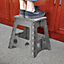 MantraRaj Large Folding Step Stool Lightweight Foldable Step Stool for Adults & Kids Great For Kitchen Bathroom Bedroom (Grey)