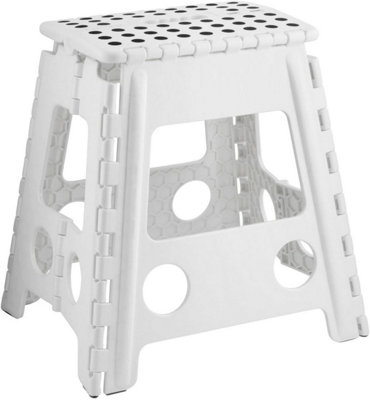 MantraRaj Large Folding Step Stool Lightweight Foldable Step Stool for Adults & Kids Great For Kitchen Bathroom Bedroom (White)