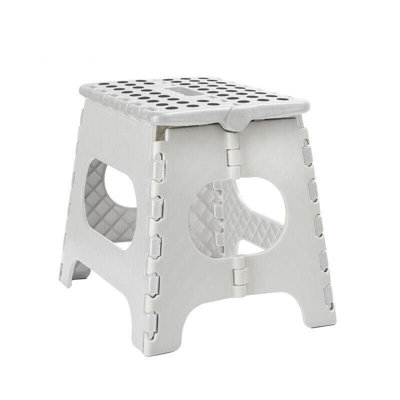 MantraRaj Medium Folding Step Stool Lightweight Foldable Step Stool for Adults & Kids Great For Kitchen Bathroom Bedroom (White)