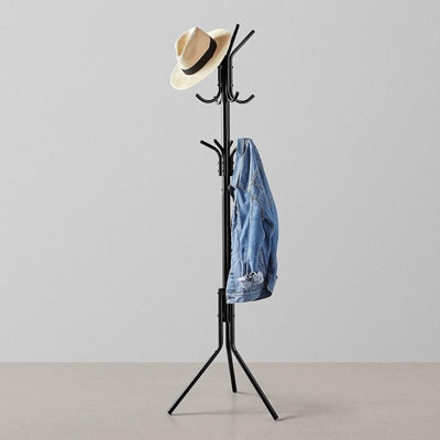 Coat Rack Freestanding, Coat Hanger Stand 12 Hooks- Metal Hall