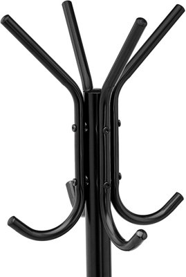 Mind Reader Black 11 Hook Metal Coat Rack