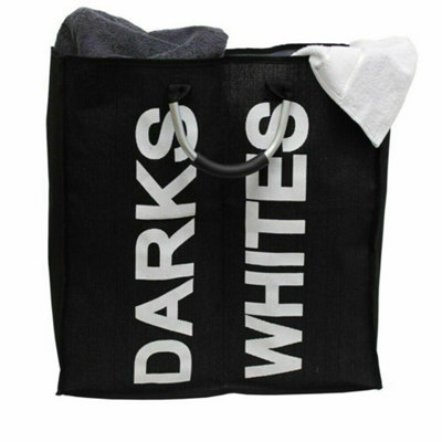 B&Q Black & white Laundry Bag (H)590mm (W)480mm (D)480mm