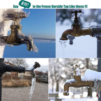 Outside Tap Cover For Winter Thickened Outdoor Faucet Protector Large Insulated Outdoor Faucet Cover From Freezing Bursting Waterproof Thermal Tap Jacket (Black