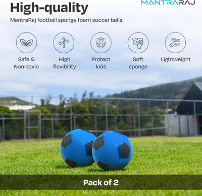Ballon De Football Taille 5 En Mousse éponge – Bleu/rouge, 20x20x20 Cm – Léger, Souple, Sans Danger – Pour Intérieur, Extérieur, Plage, école – Enfants, Adultes, Débutants
