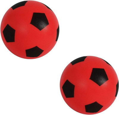 MantraRaj Pack of 2 Red Football 17.5cm Sponge Foam Soccer Ball Suitable for Indoor Outdoor Games for Kids Garden Games