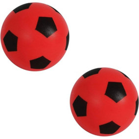 MantraRaj Pack of 2 Red Football 19.5cm Sponge Foam Soccer Ball Suitable for Indoor Outdoor Games for Kids Garden Games