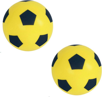 MantraRaj Pack of 2 Yellow Football 19.5cm Sponge Foam Soccer Ball Suitable for Indoor Outdoor Games for Kids Garden Games