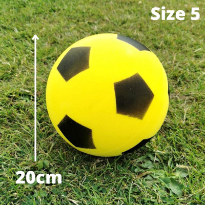 MantraRaj Pack of 2 Yellow Football 19.5cm Sponge Foam Soccer Ball Suitable for Indoor Outdoor Games for Kids Garden Games