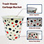 MantraRaj Plastic Waste Paper Basket Bin Round Waste Basket Trash Can Lightweight Recycling Rubbish Bin (Black Dot)