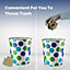 MantraRaj Plastic Waste Paper Basket Bin Round Waste Basket Trash Can Lightweight Recycling Rubbish Bin (Blue Dot)