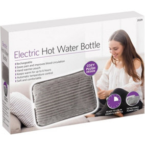 MantraRaj Rechargeable Electric Hot Water Bottle Bed with Luxurious Cover Comforting for All Kind of Pain Relief (Grey)