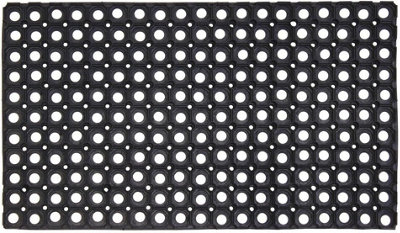 MantraRaj Rondo Scraper Mat Rubber Ring Heavy Duty Non-Slip Outdoor Entrance Door Mat Rug Honeycomb With Drainage Holes Doormat