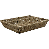 MantraRaj Seagrass rectangular storage basket Tray Shelf Storage Hamper Basket For Home Office Caravan