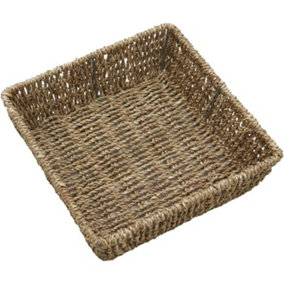MantraRaj Seagrass Square Storage Basket Tray Shelf Storage Hamper Basket For Home Office Caravan