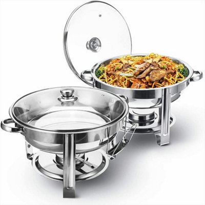 GGIU 8-Quart Stainless Steel Chafing Dishes Buffet Set - Food Warmer With Lids For Catering, Parties & Events