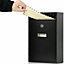 MantraRaj Wall Mounted Modern Post Box Mailbox Black Large Letter Box Post Mail Box Lockable With 2 Keys Post Letter Box