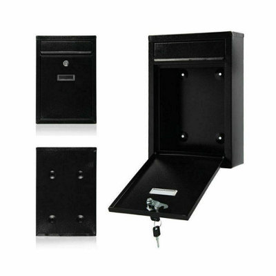 MantraRaj Wall Mounted Modern Post Box Mailbox Black Large Letter Box ...
