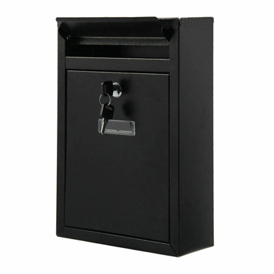 MantraRaj Wall Mounted Modern Post Box Mailbox Black Large Letter Box ...